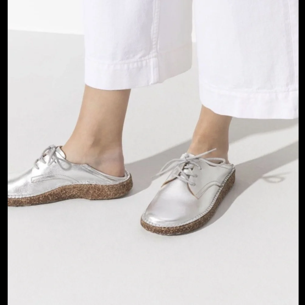Birkenstock Gary Shoes Mules Clogs size 40 Birkenstocks grey silver 9 9.5 - Picture 7 of 10
